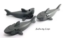 3 LEGO Dark Bluish Grey Sharks with Gills Fish Animal (14518) - 3 Pieces
