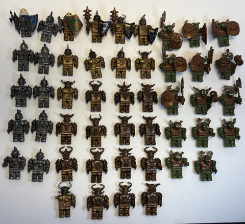Mega Bloks Dragon Krystal Wars Orcs,Orc & Bronze Knights 48 Mini figures Lot