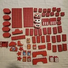 VINTAGE AND INTERESTING PCS RED LEGO DUPLO LOT 2+ LBS