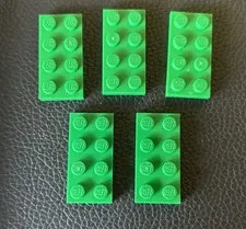 LEGO Parts Green Flat Plate 2 x 4 #3020 Lot 5 2x4