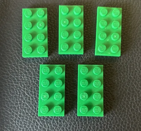 LEGO Parts Green Flat Plate 2 x 4 #3020 Lot 5 2x4
