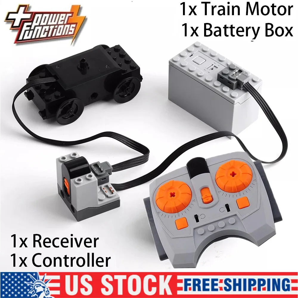Power Functions 4pcs Battery Box Train Motor IR Receiver Controlled For Lego Set
