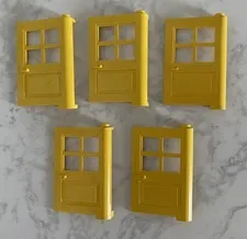 LEGO LOT OF 5 DOORS 1X4X5 WITH 4 PANES #3861 Yellow