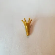 Lego MINIFIGURE Minifig PEARL GOLD CROWN WITH BAR PART #25516