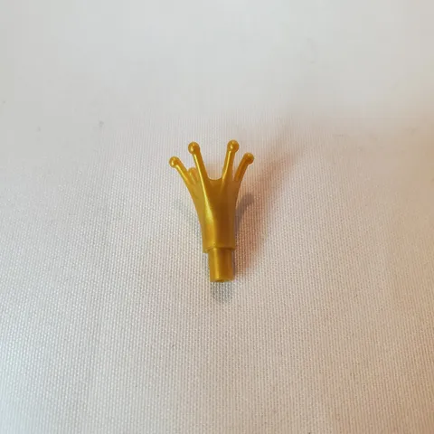 Lego MINIFIGURE Minifig PEARL GOLD CROWN WITH BAR PART #25516