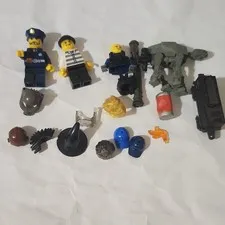 Custom LEGO Minifigure Lot Police Officer & Prisoner w/ Accessories Parts, 5+