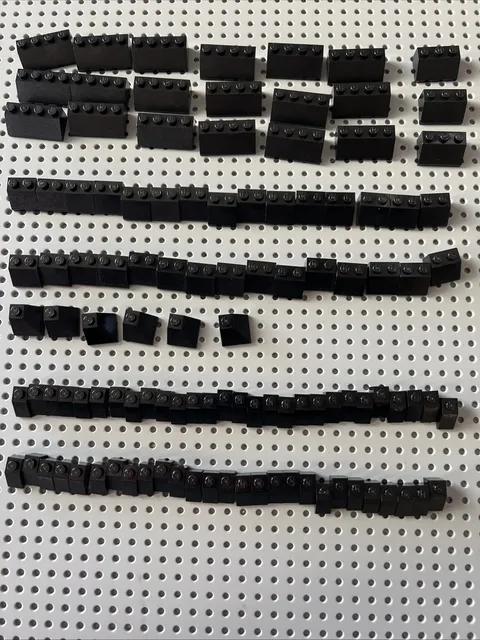 Lego Black Castle Roof Slopes Mixed Sizes Bulk Lot 110 pcs Used