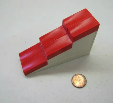Vintage Lego Duplo RED WHITE SHINGLE ROOF Overhang House Block Brick Piece