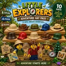 LEGO Little Explorers Adventure Hat Pack Lot of 10 Random Genuine LEGO Hats
