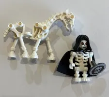 LEGO Fantasy Era Castle Minifigure White Skeleton Warrior Red Eyes With Horse