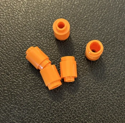 LEGO Parts 3062b Lot 5 Brick Round 1x1 Open Stud Orange