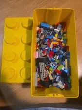 LEGO CLASSIC Yellow Brick Storage Bin Container #10696 Half Filled w/ Legos