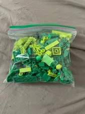 1/2 lb bag of random green lego pieces - used pieces - random pieces