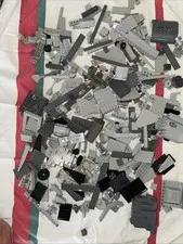 2 LB Bulk Gray LEGO Lot Mixed Bricks Plates Parts Pieces Light & Dark Gray
