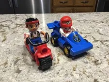 Lego Duplo Jake, 2904 Cycle Cruiser Driver, 2658 Fire Station Motorcycle, Racer2