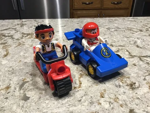 Lego Duplo Jake, 2904 Cycle Cruiser Driver, 2658 Fire Station Motorcycle, Racer2