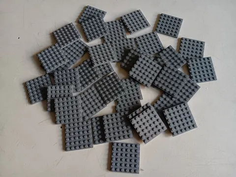 LEGO BULK LOT 38 DARK BLUISH GRAY FLAT PLATE 6X6 #3958