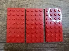 Lego Plate 4x8 [3035] Red x3