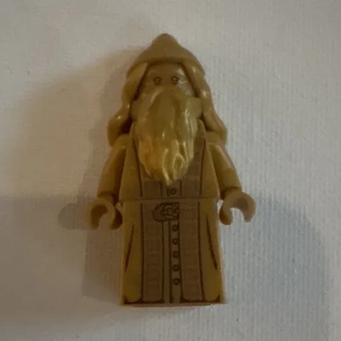 LEGO Minifigures Tan/Gold Robed Wizard Minifigure w/ Long Hair & Beard, 20 YEARS