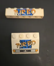 Lego Parts: 1x6 Printed TURBO Brick, Part # 3009pb