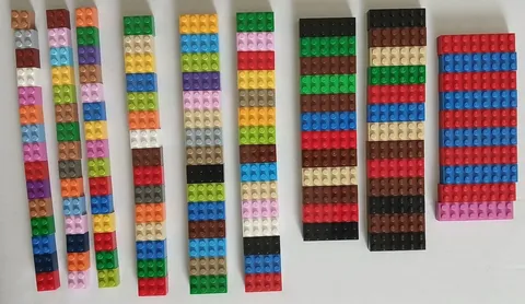 LEGO lot of 125 Bricks Only, 2x2, 2x3, 2x4, 2x6, 2x8. As Shown, not random.