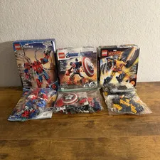 LEGO Marvel Lot of 3 Mech Sets 76168 76169 76202 Spider-Man Wolverine