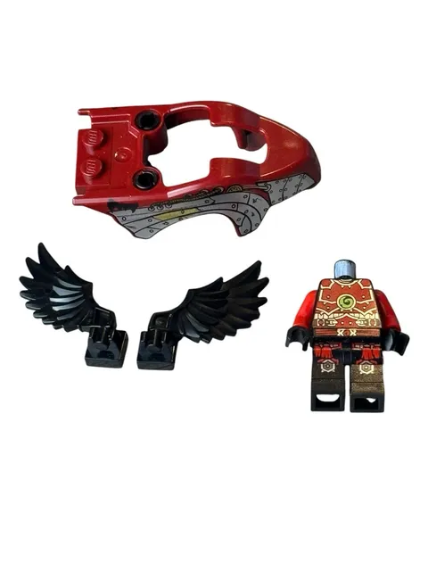 Lego Ninjago Torso and Legs Red/Black & Chima Wings & Chima Fly Wheel Cover Part