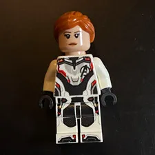 LEGO Super Heroes Black Widow Minifigure White Suit w/ Black Gloves Brown Hair