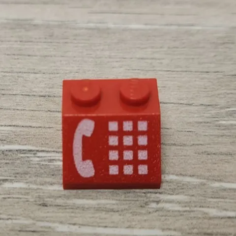 Lego 3039p12 Red Slope 45 2 x 2 with White Phone Receiver and Buttons Pattern