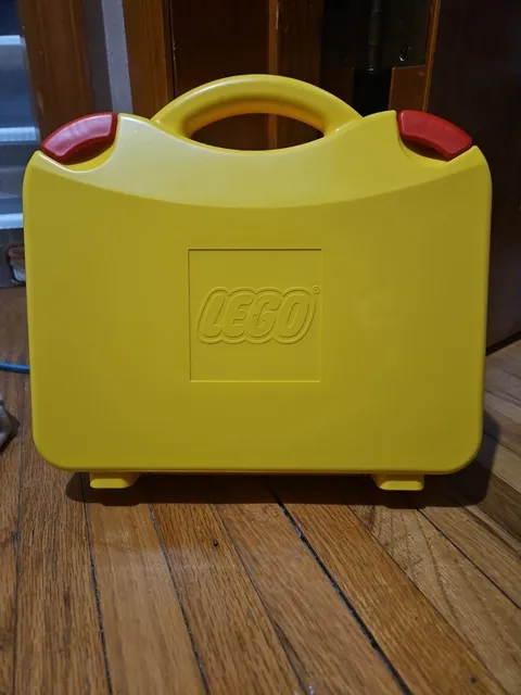 Lego Carrying Case Brief Case Storage Container Yellow With Moveable Dividers