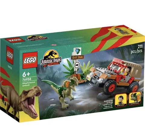 LEGO JURASSIC PARK Dilophosaurus Ambush Set 76958 Jeep® NEW SEALED RETIRED