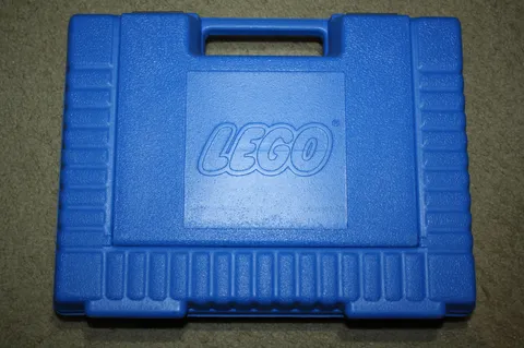 Vintage Lego 1985 Bin Blue Plastic Storage Container Case Carry Box