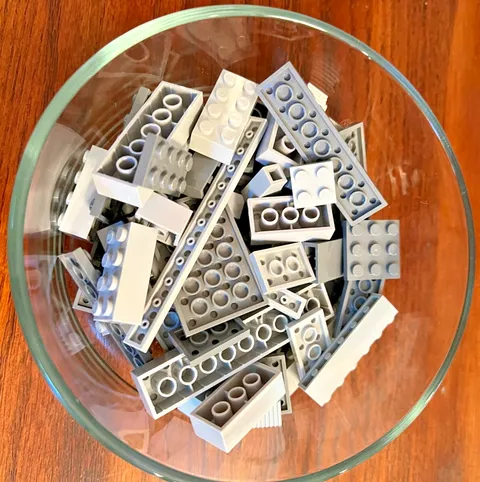 LEGO 50+ PIECE LIGHT & DARK GRAY BRICKS-PARTS AND PIECES-MIXED LOT-EUC!