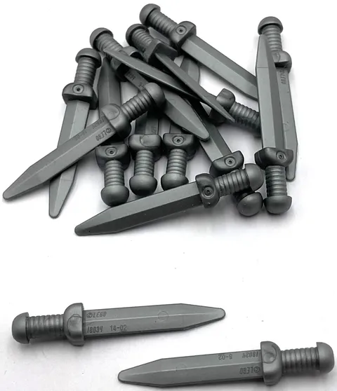 Lego 15 New Flat Silver Minifigure Weapon Swords Roman Gladius Parts