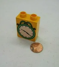 Lego Duplo YELLOW CLOCK for TRAIN STATION TOWN Yellow Printed Specialty Block