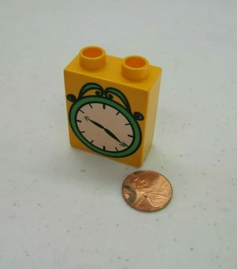 Lego Duplo YELLOW CLOCK for TRAIN STATION TOWN Yellow Printed Specialty Block