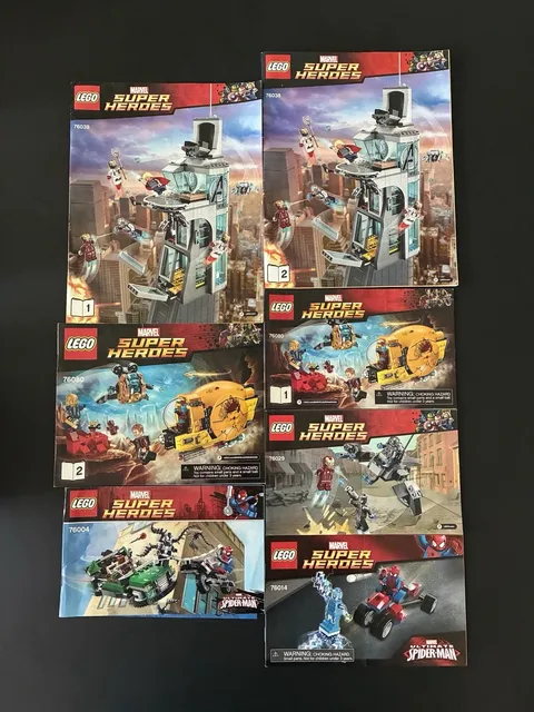 LEGO Instruction Manuals Only Marvel Super Heroes Lot 76038 76080 76004 76029