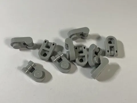 LEGO 10x Plate, Round 1x1 with Bar Handle Light Bluish Gray (Light Gray) 26047