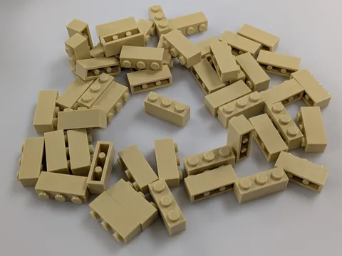Lego x50 New Tan Brick 1 x 3 # 3622 MOC Bulk Parts Lot