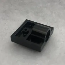 LEGO 10247 Black Plate, Modified 2 x 2 W/ Pin Hole (x1)