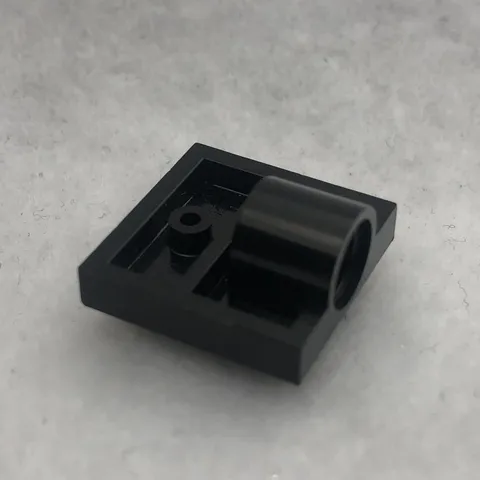 LEGO 10247 Black Plate, Modified 2 x 2 W/ Pin Hole (x1)