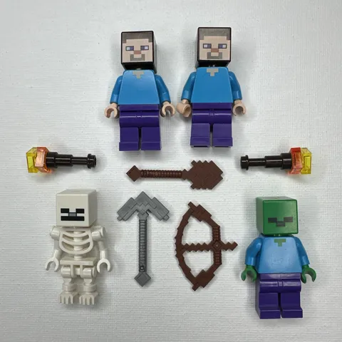 LEGO Minecraft Mini figure LOT  W/accessories, and weapons