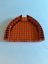 LEGO Part #64651 - Boat Hull Brick 16 x 13 x 2 - Reddish Brown - Scratches