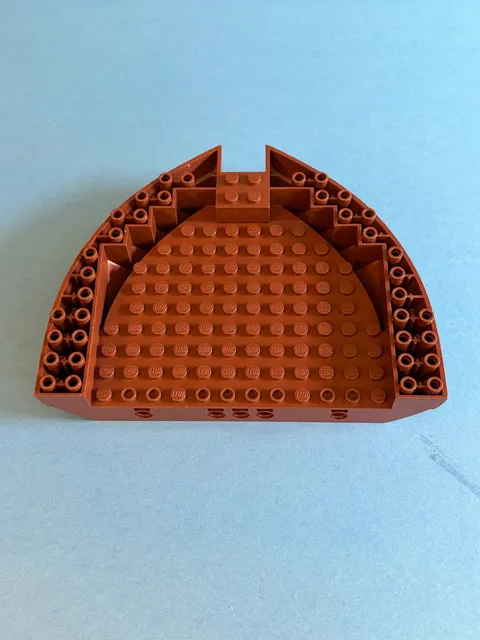 LEGO Part #64651 - Boat Hull Brick 16 x 13 x 2 - Reddish Brown - Scratches