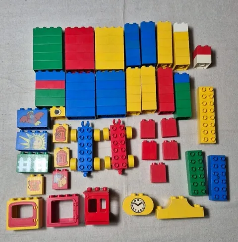 Vintage 94 Lego Duplo Blocks Red Blue Yellow Green 
