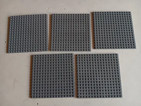 LEGO LOT OF 5 DARK BLUISH GRAY BASE PLATES 16X16 STUD #91405 5" X 5"
