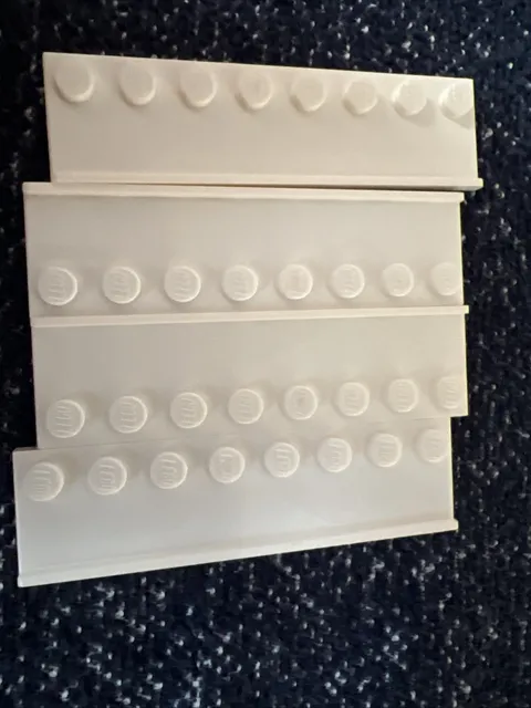 LEGO 30586 White Plate, Modified 2 x 8 with Door Rail 4 Pieces