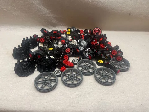 LEGO Bulk WHEELS 1 1/2 lb pound Tires Axles gears Lots Parts Pieces