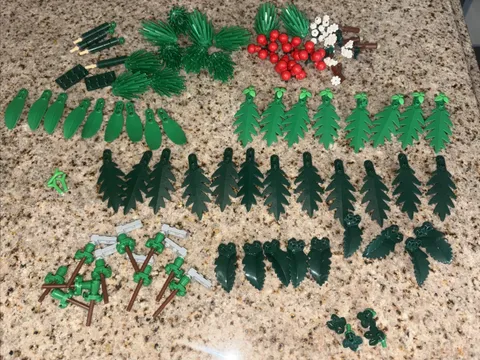 LEGO Lot of Lego Green Pine Tree Palm tree tropical leaves foliage #4167