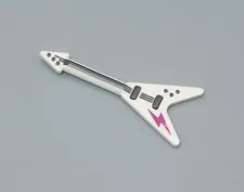 LEGO mini electric guitar white pink minifigures musical instrument